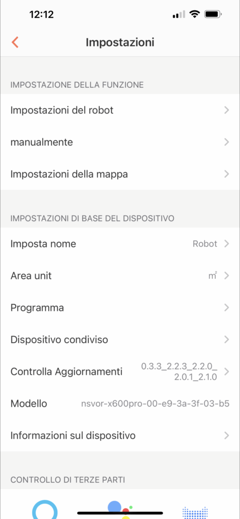 app weback per neatsvor - altre funzioni