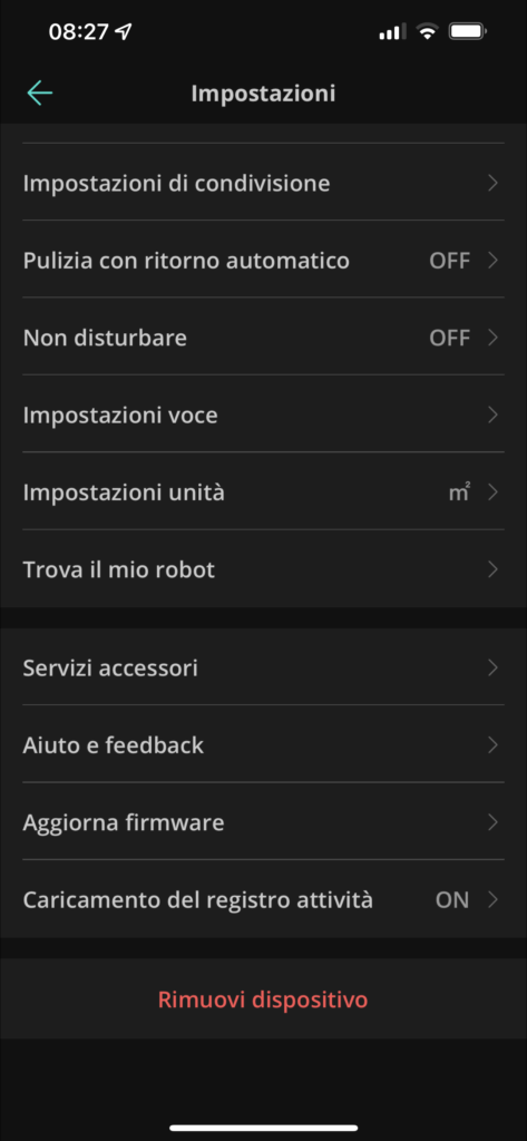 app Eufy RoboVac X8 Hybrid - altre funzioni