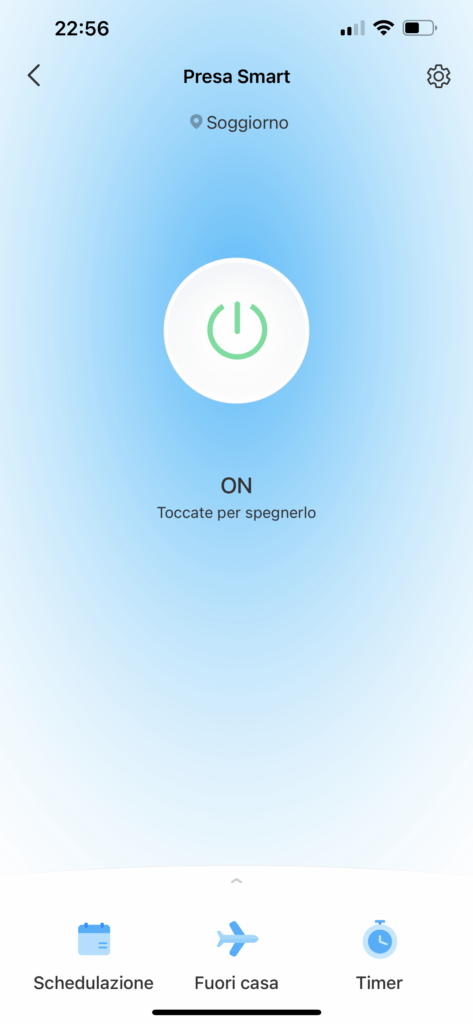 app presa smart TP-Link P100 - acceso e spento