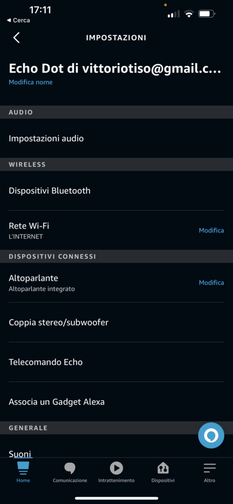 Come cambiare il nome ad Alexa - impostazioni