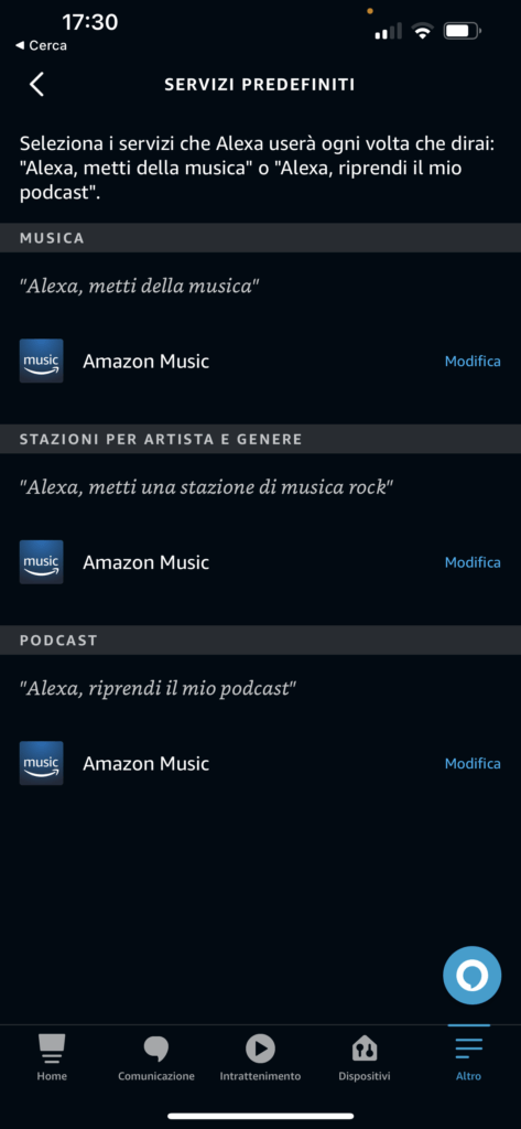 Come usare Spotify su Amazon Alexa - scegliere i predefiniti