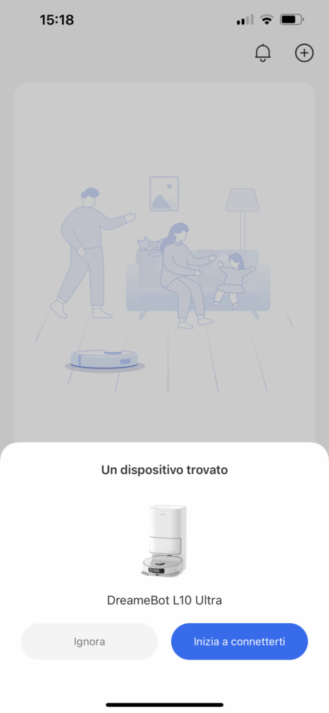 app dreamehome per dreame l10 ultra - aggiunta dispositivo