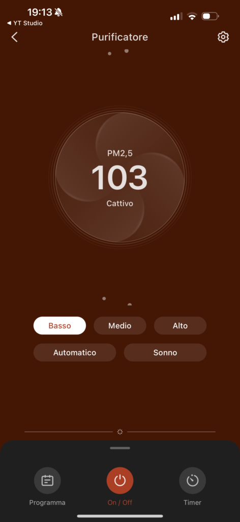 Recensione purificatore Levoit Core 300S - app - livello cattivo