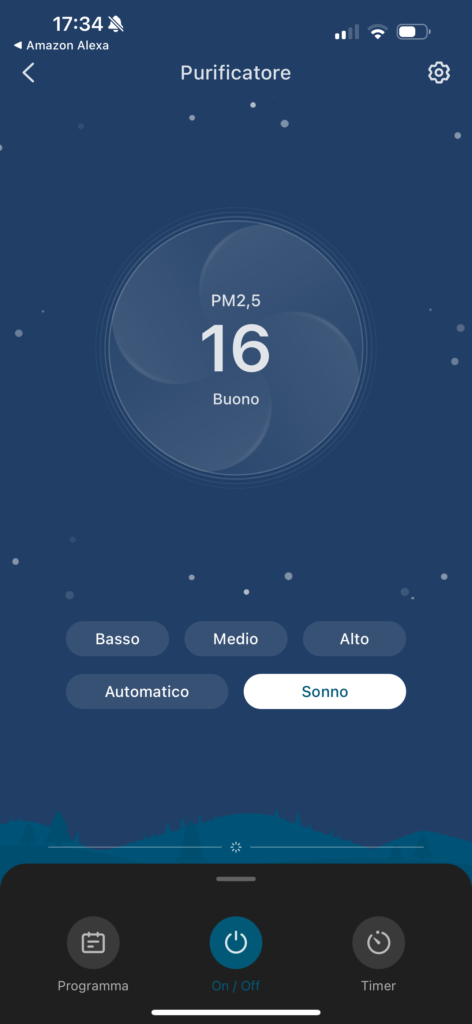 Recensione purificatore Levoit Core 300S - app - modalità sonno