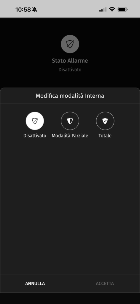 app verisure - modalità